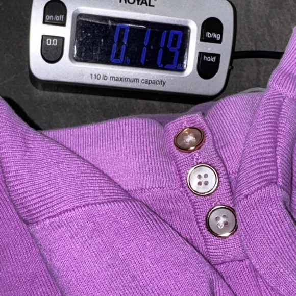 Talbots Plus Size 2X Lavender Cotton Blend Boat Neck 3/4 Sleeve Sweater Bright - Picture 9 of 10